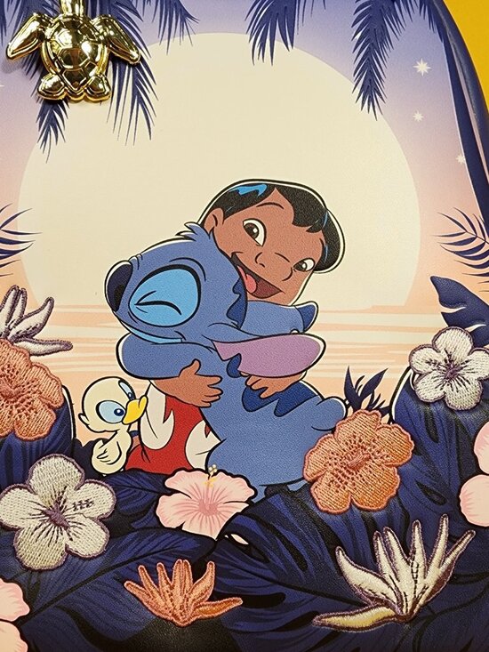 Loungefly Disney Lilo and Stitch Floral Sunset Scene Ducks Mini Backpack NEW main image 4